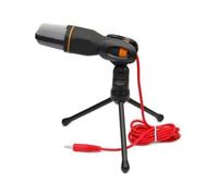 TEHAUX -666 Condenser Microphone with Holder Clip for Msn Qq | Black Abs Build, Plug and Play, Wide Frequency Response, Main Sound Source Isolation, Mic Holder Clip