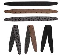 TEHAUX 6pcs Adjustable Hair Bands for Women - Brown Heart, Black Polka Dot Grey Stripe Patterned Headbands - Flexible Hook and Loop Hair Accessories for Daily Wear and Parties