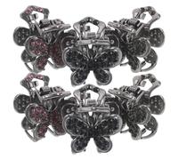 TEHAUX 6pcs Butterfly Hair Claw Clips Rhinestone Mini Metal Non-slip Lightweight Decorative Updo Hair Accessories for Women Bridesmaid Outdoor Activities