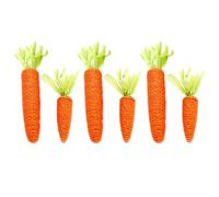 TEHAUX 6pcs Carrot Shape Bite for Pet Cat Small Pets Chew with Paper Rope Material Stress Relieving Entertainment for Hamster and Cats