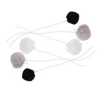 TEHAUX 6pcs Cat Balls Plush Hanging Balls Elastic String round Lightweight Interactive Indoor to Help Cat Exercise for Small Animals Puppies