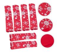 TEHAUX 6pcs Christmas Refrigerator Handle Covers Red Snowflake Door Cloth Protectors for Fridge Handles Warm Non Slip Gloves Preventing Stains Water and Fingerprints