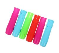 TEHAUX 6pcs Colored Plastic Chalk Clip Holders Water-soluble Chalk Extenders Reusable Clamps for Teachers Students Schools Homes Kindergartens Safe Clean Writing Aid