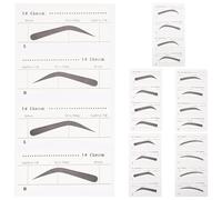TEHAUX 6pcs Disposable Eyebrow Stencil Set with Makeup Eyebrow Templates and Stickers for Women Multi-Size Shaping Tools for Precise Brow Styling and Tattoo Application