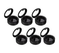 TEHAUX 6pcs Empty Eyeshadow Cases Black Plastic Refillable Leak-Proof Makeup Powder Sample Containers for Single Color Eyeshadow Storage and Travel