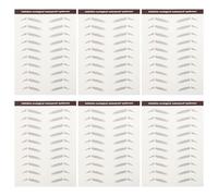 TEHAUX 6pcs Eyebrow Stickers Brown 3d Hair-like Makeup Tool Water Transfer Paper with Soybean Ink No Wounds to Skin No Time for Beauty Bloggers and Makeup Lovers