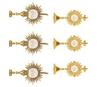 TEHAUX 6pcs Golden Cross Lapel Pins for First Communion with Zinc Alloy Material, Elegant and Refined Brooch Badges for Sacrament Present Occasions, Comfortable Wear and Versatile