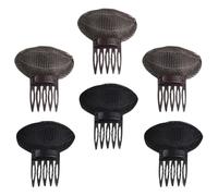 TEHAUX 6pcs Hair Volume Bump Pads Front Puff Hair Insert Clips for Women Black and Brown Bump Base Accessories and Volume Enhancement