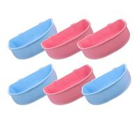 TEHAUX 6pcs Hamster Bowls Rat Bowls Polypropylene Easy to Wash Spill Prevention Assorted Color Suitable for Daily Use by Pet Owners