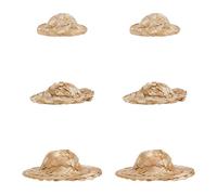 TEHAUX 6pcs Handy Bamboo Parrot Hat in Khaki, Lightweight Headdress Preventing Pets from Basking the Sun, Natural Country Style Accessory a Photograph Prop for Birds Color