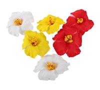 TEHAUX 6pcs Hawaiian Flower Hair Clips for Women, Fabric Floral Barrettes with Gentle Hold, Bohemian-inspired Design Maintaining Vibrant Color and Shape, for Parties and City
