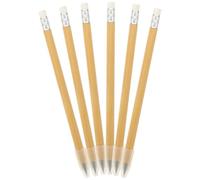 TEHAUX 6pcs Inkless Eternal Pencils with Bamboo Barrel, Erasable and Ergonomic Design, Drawing and Writing Supplies for Teachers and Artists