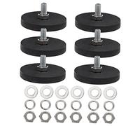 TEHAUX 6Pcs Magnetic Mounting Plate Rubber Coated Mounting with M6 Threaded Base Sturdy round Magnetic Mount Holder for Industrial Camera Lighting Equipment