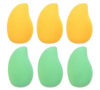 TEHAUX 6pcs Mango-shaped Makeup Sponge Set for Face and Body Powder, Super Soft Sponge Material with Compact Design, Suitable for Wet and Dry Application, Powder Saving Cosmetic Puff