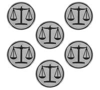TEHAUX 6pcs Metal Scales of Justice Brooch Pins for Men, Lawyer Lapel Pins with Balance Scale Design, Vintage Style Law Attorney Coat Brooch Set for Suits and Law School