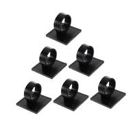 TEHAUX 6pcs Microphone Clip Holder Adhesive Mount for Microphone Clip Desk Use Small Black Square for Wireless Mics