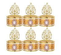 TEHAUX 6pcs Middle Eastern Lace Candy Boxes Ramadan Eid Mubarak Treat Containers for Party Favor Weddings Birthdays Elegant Food Storage Trays for Sweets Snacks
