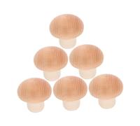 TEHAUX 6pcs Mushroom-Shaped Wine Bottle Corks Wooden Stoppers for Wine Sealing Reusable Bottle Plugs with Tight Seal and Party Use