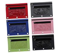 TEHAUX 6pcs Oxford Cloth Mesh Window Pencil Pouch Zippered Pockets Document Bag for Stationery