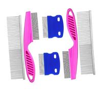 TEHAUX 6pcs Pet Combs Dog Cat Grooming Stainless Steel Puppy Combs for Shedding Control for Grooming Long Haired Dogs and Cats