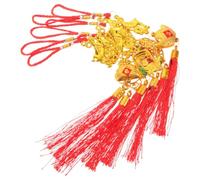 TEHAUX 6pcs Red Goat Charm Ornament with Detailed Embossed Design, Lightweight Plastic Hanging Decoration for Entryways and Door Frames, Year the Goat Theme for Lunar New Year Festival