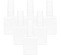 TEHAUX 6pcs Reusable 10ml Nail Polish Bottles with Brush Empty Glass Nail Gel Containers for Refill Bright White Cap for Home and Salon Use