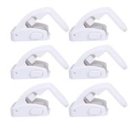 TEHAUX 6pcs Safety Drawer Locks for Cupboards and Cleaning Agent Cupboards, White Plastic No Drill Installation with Self Adhesive for Playrooms and Rented Apartments