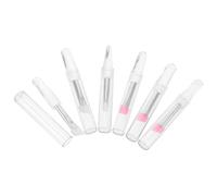 TEHAUX 6pcs Silicone Eye Applicator Brush Angled Wide-angled Design with Caps Precise Application Resistant to Deformation Polished Look for On-the-go Use and Storage