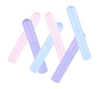TEHAUX 6pcs Silicone Lip Brush Set with Cover, Portable round Head Lipstick Applicator Wands for Blending and Concealing, Multi-color Pink Purple Blue, Makeup Tool for Precise Lip