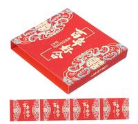 TEHAUX 6pcs Wedding Money Bundle Sleeves Elegant Chinese Style Cash Holder Red Money Bundle Covers Spacious Interior Sophisticated Gold Bar Design for Wedding Gifts
