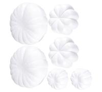 TEHAUX 6pcs White Foam Pumpkin Set for DIY Craft Realistic and Adorable Fake Pumpkin Decorations Suitable as Desktop Ornaments