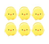 TEHAUX 6pcs Yellow Plush Chicken Coin Purses for Holding Changes and Earphones Bag Set Cute Chicken Shaped Wallets for Outdoor Travel and School