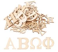 TEHAUX 72pcs Wooden Letters Decorative Wood Slices Rustic-Style Alphabet Cutouts Crafting Set Great for Schools and Birthday Decoration
