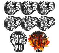 TEHAUX 8 Pack Gutter Guards Leaf Strainers Roof Drain Filter Covers Anti-Block Roof Filter Caps for Round Square Downspouts Lightweight Mesh Protectors for Garden Balcony Drains