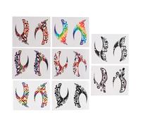 TEHAUX 8 Pairs Temporary Eyeliner Stickers Paper Eye Makeup Tape for Adults and Girls, Assorted Colors, Makeup Prop to Express Personality, for Party Face Decor