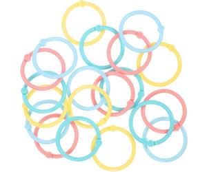 TEHAUX 80pcs Plastic Loose Leaf Binder Rings Snap Rings for Paper Cards and Handmade Journals, Easy to Open and Close, Sturdy Plastic Material, for Office and Scrapbooking Use