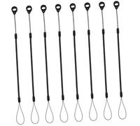 TEHAUX 8pcs Black Pen Lanyard Retractable Safety Straps with Spring Rope Structure Phone Wrist Strap for Stylus Pen Always within Reach