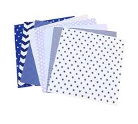 TEHAUX 8pcs Blue Cotton Patchwork Fabric Sheets Bundle for Quilting and Sewing, Safe and Easy to Iron Material for Clothing Embroidery Appliques and Cutting into Shapes