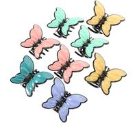 TEHAUX 8pcs Butterfly Hair Claw Clips Non-slip Plastic Hair Jaw Clips Strong Hold for Women Suitable for Special Occasion and Taking a Bath Random Color