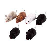 TEHAUX 8pcs Clockwork Mouse Plush Wind-up Rat for Cats Pet Training Interactive Cat and Random Color Random Color