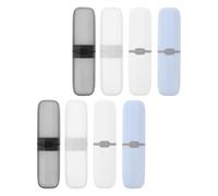 TEHAUX 8pcs Portable Toothbrush Travel Case Set Waterproof Seal, Pp Material, Detachable Toothbrush and Toothpaste Holder for Hiking and Business Trips