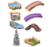 TEHAUX 8pcs Resin Simulated Scene Props for Home Decoration Featuring Scratch-resistant and Prevent Discoloring Qualities, for Fairy Mini Garden DIY Decoration and Micro