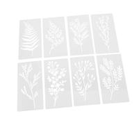 TEHAUX 8pcs Reusable Floral Painting Stencils Leaf and Wildflower Templates Pet Material Washable Botanical Drawing for Wood Canvas Wall Art Furniture DIY Craft Projects