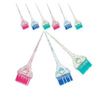 TEHAUX 9pcs Hair Dye Brush Set with Handle - Colored Plastic Applicator for Salon Hair Coloring, Tinting, Highlighting - Blue, Pink, Green Hairdressing Tools for Professional and Home Use