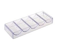 TEHAUX Acrylic Poker Chip Container Five Grid Design 100 Chips Capacity Storage Box Accessories for Home for Game Night