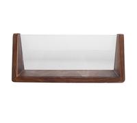 TEHAUX Acrylic Triangular Meeting Table Sign with Wooden Base V-shaped Office Desk Name Holder for Conference Reception and Leadership Seating Display