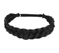 TEHAUX Adjustable Black Braid Hairband Made from High Temperature Fiber with Delicate and Fashionable Style for Office and Dance Recital Use, Won't Damage Hair