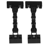 TEHAUX Adjustable Double Head Painting Clip, Rotatable Art Copy Holder Clamp for Easels, Black Plastic Sketch and Drawing Paper Clamp, 2pcs Flexible Document and Canvas Clip for Artists