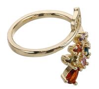 TEHAUX Adjustable Geometric Leaf Finger Ring for Women, Minimalist Metal Band with Delicate Flower Design, Comfortable Wear, Versatile Style for Everyday Fashion