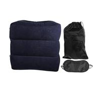 TEHAUX Adjustable Inflatable Footrest Cushion for Travel and Home Foldable Airplane Leg Rest with Valve Control Relieves Back and Elevates Legs for Adults